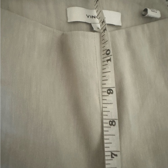 VINCE Crop Wide Leg Pant Light Dove Grey Linen Blend Stretch Size 2 - Picture 12 of 13